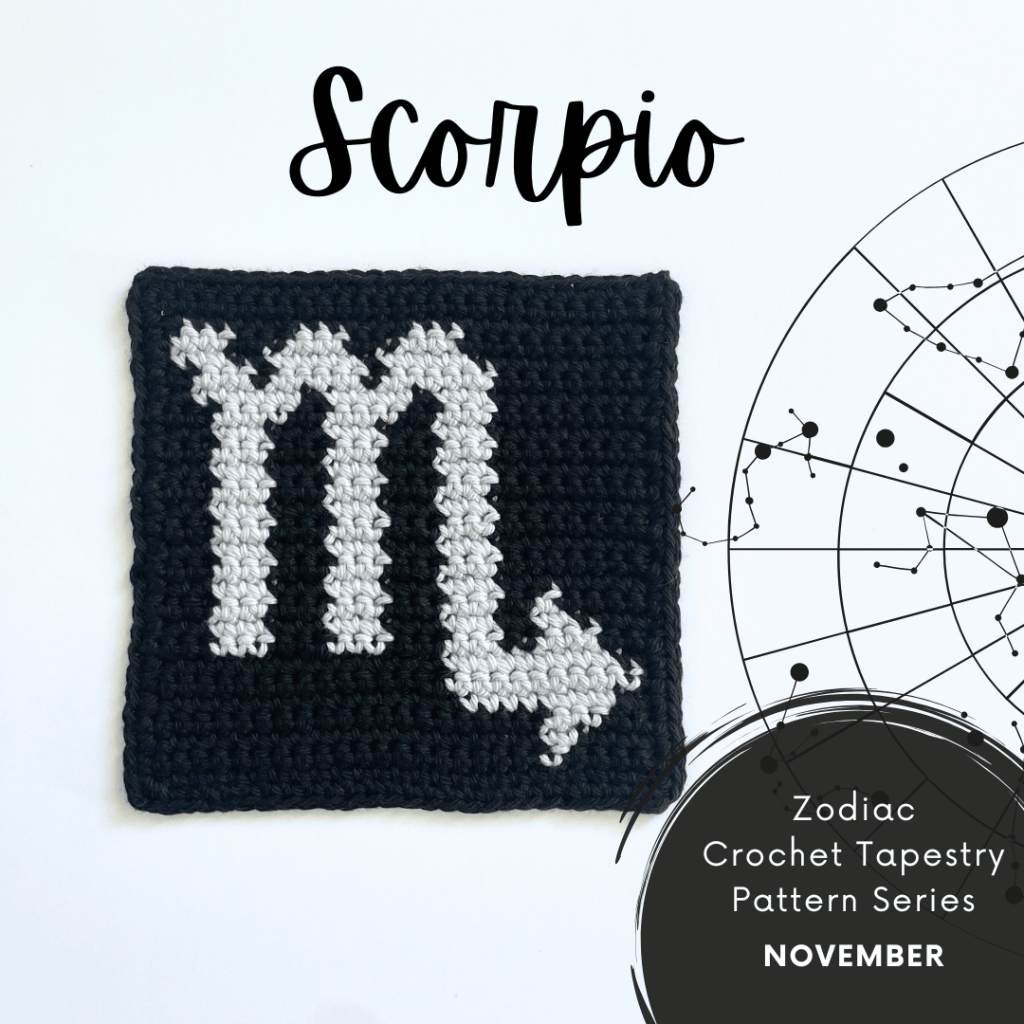scorpio zodiac crochet pattern social media square image