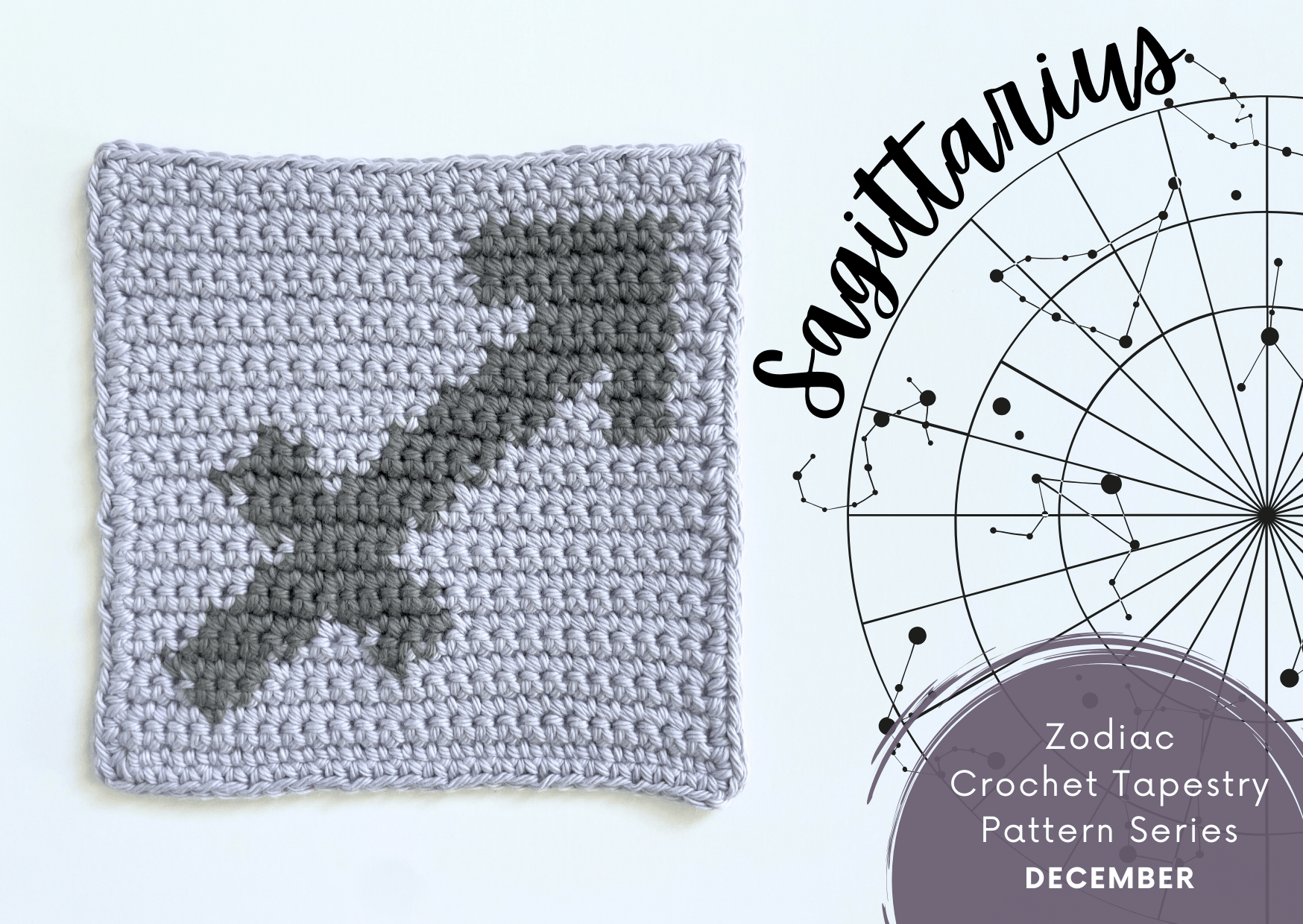 Sagittarius Zodiac Crochet Pattern: Free Graph Style Design + Video Tutorial