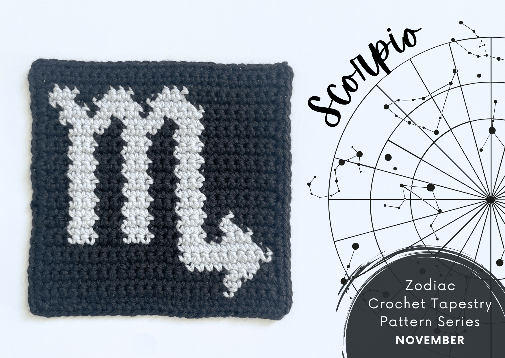 Scorpio Zodiac Crochet Pattern: Free Graph Style Design + Video Tutorial