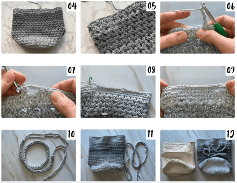 Crochet Drawstring Bag: Free Pattern + Video Tutorial