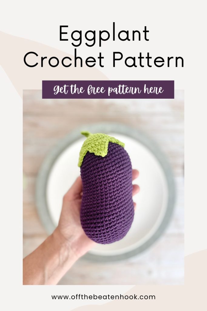 crochet eggplant pattern pinterest pin