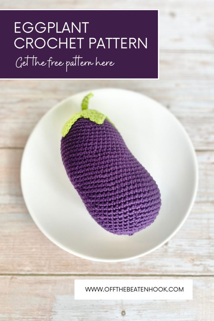 crochet eggplant pattern pinterest pin