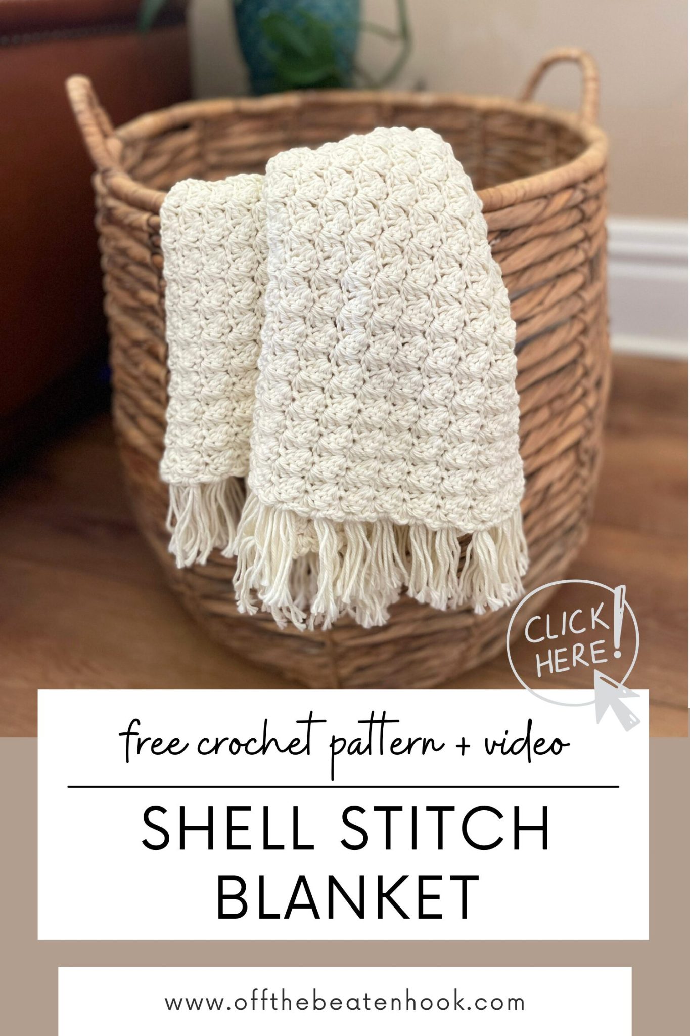 Crochet Shell Pattern Blanket: Free Pattern + Video Tutorial