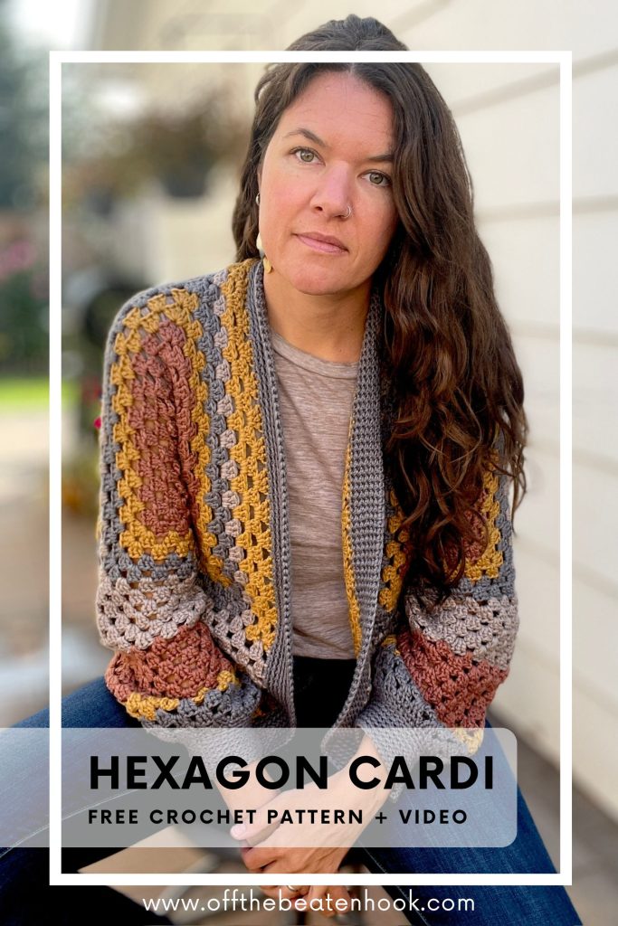 hexagon cardigan crochet pattern pinterest pin
