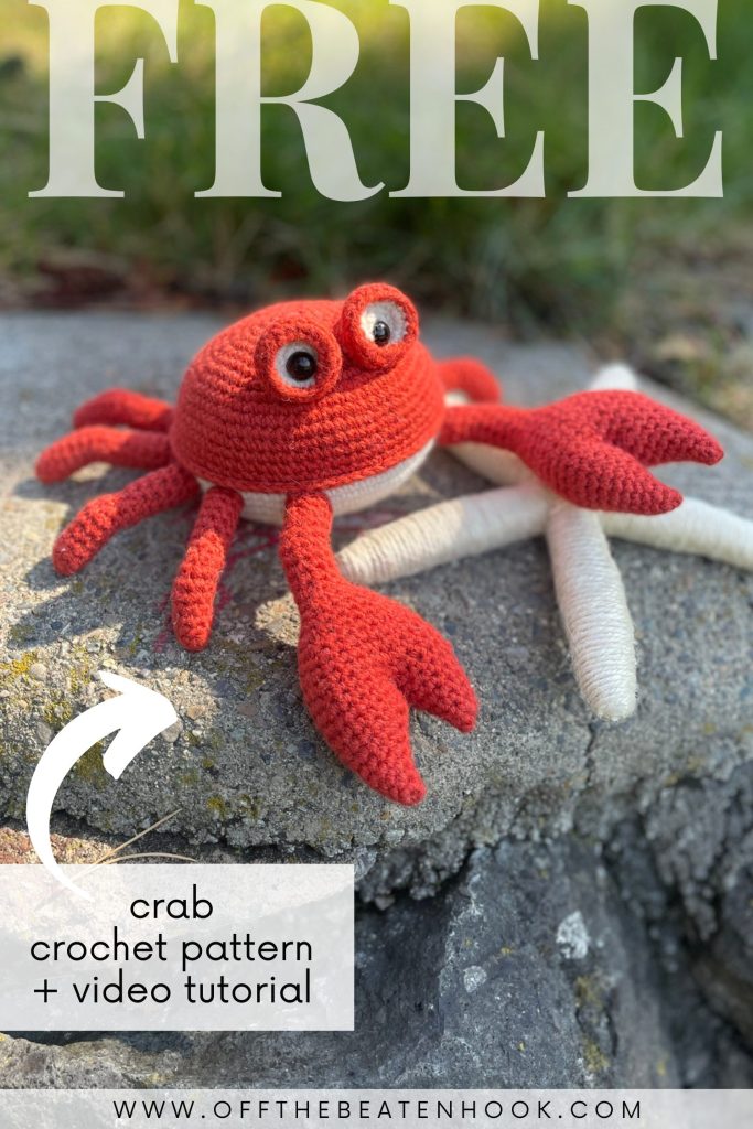 crochet crab pattern pinterest pin