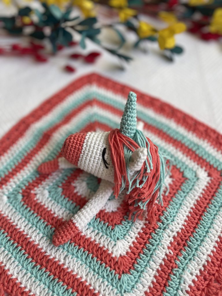 Crochet Unicorn security blanket