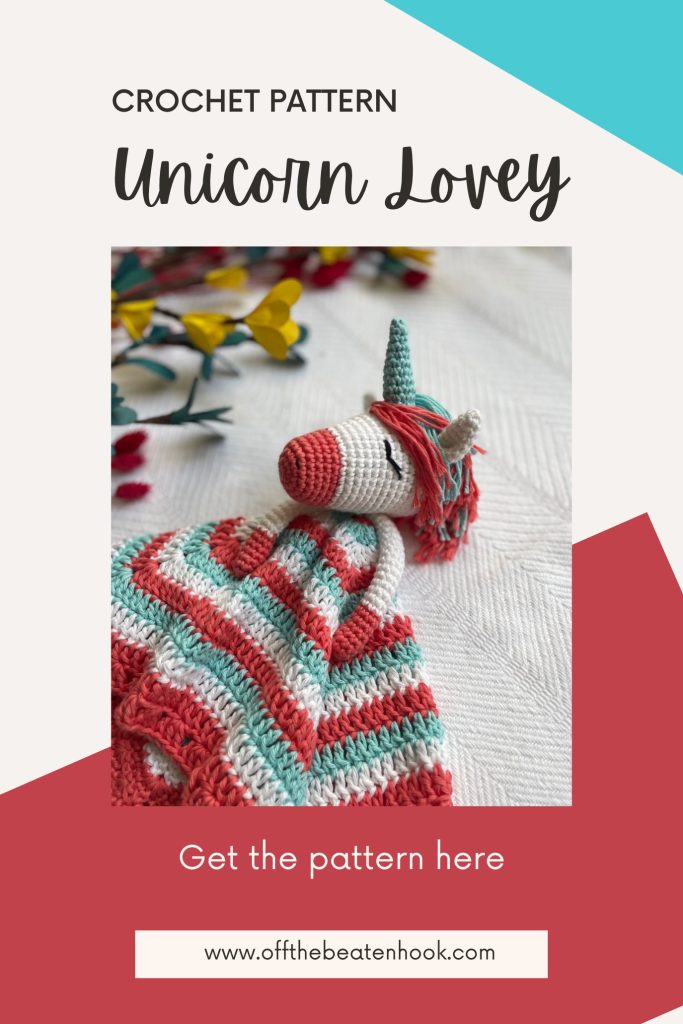 Unicorn lovey crochet pattern pinterest pin