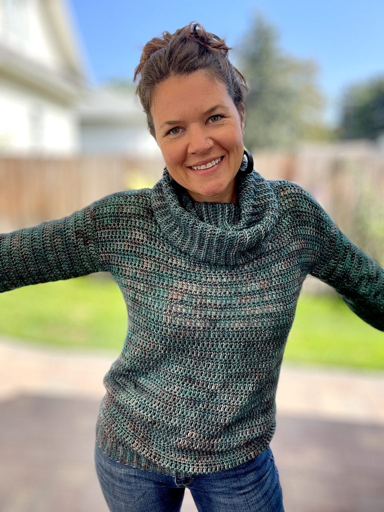 crochet sweater pattern - finished photo