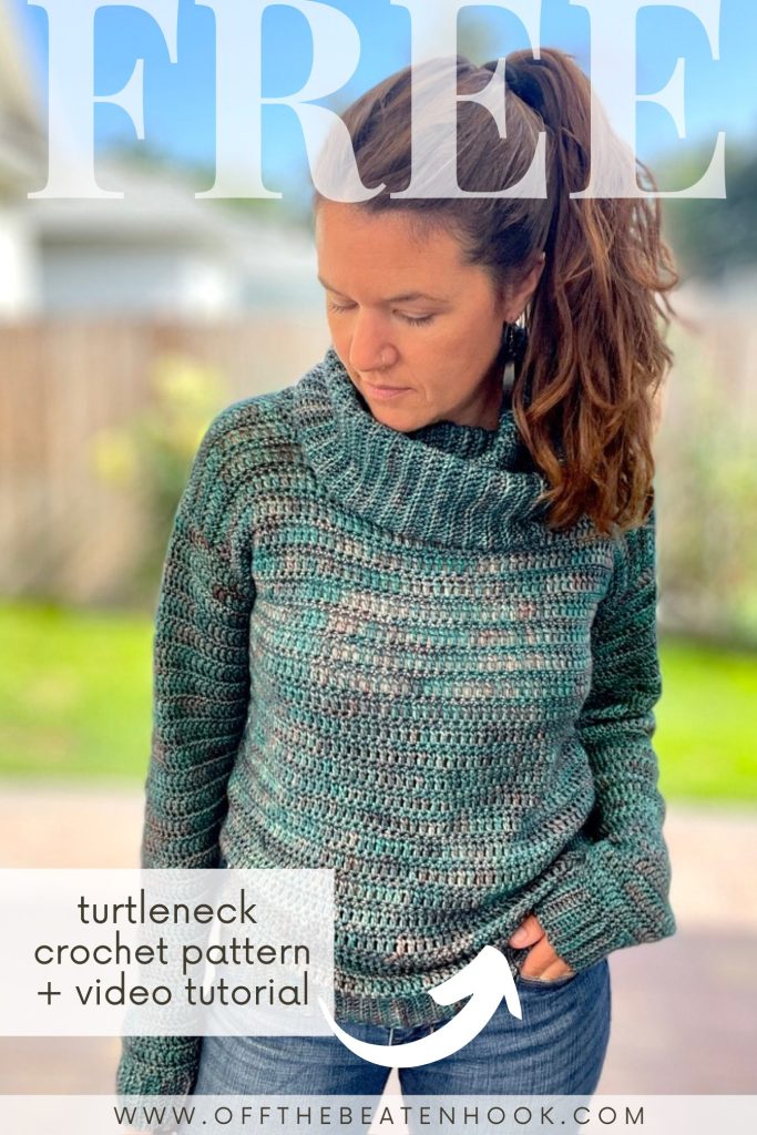 crochet sweater pattern - cowl neck sweater pinterest pin