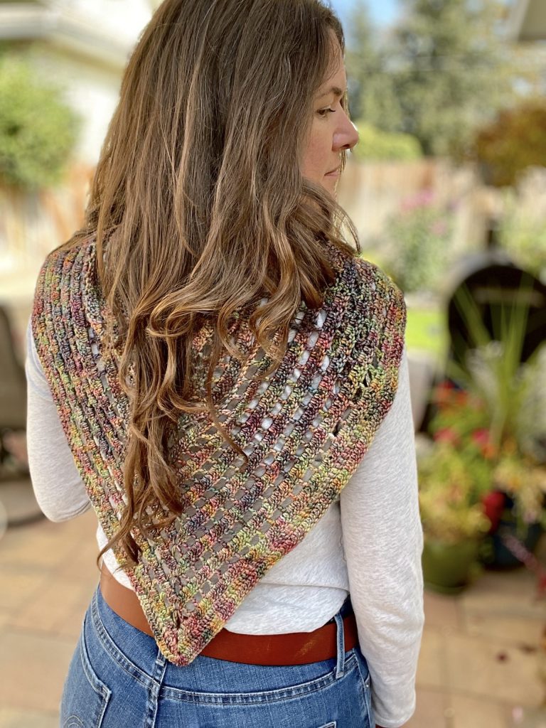 shawl crochet pattern - back view