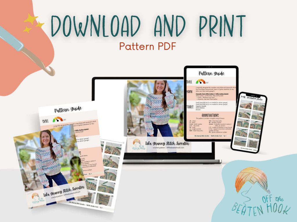 granny stitch sweater printed pattern preview image