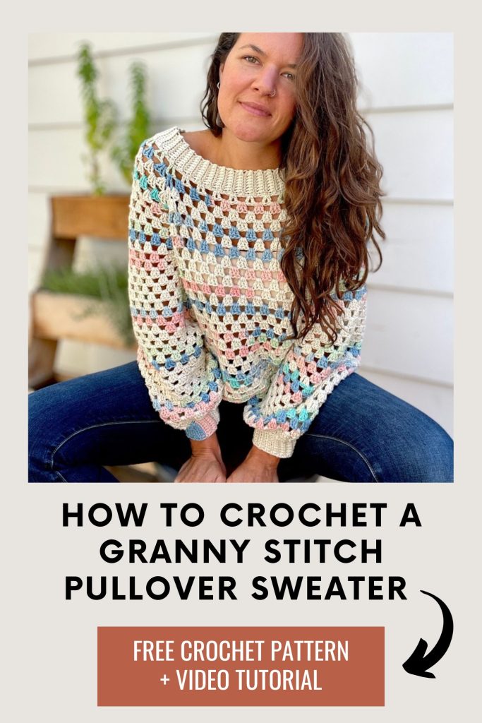 granny stitch sweater pinterest pin