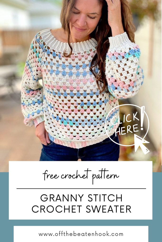 granny stitch sweater pinterest pin