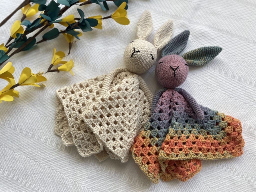 bunny lovey crochet pattern completed project