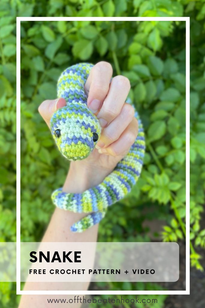 snake crochet pattern pinterest pin