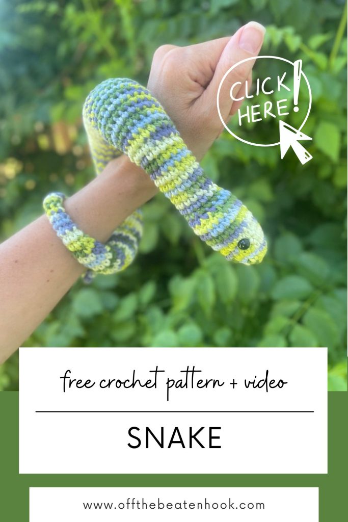 snake crochet pattern pinterest pin