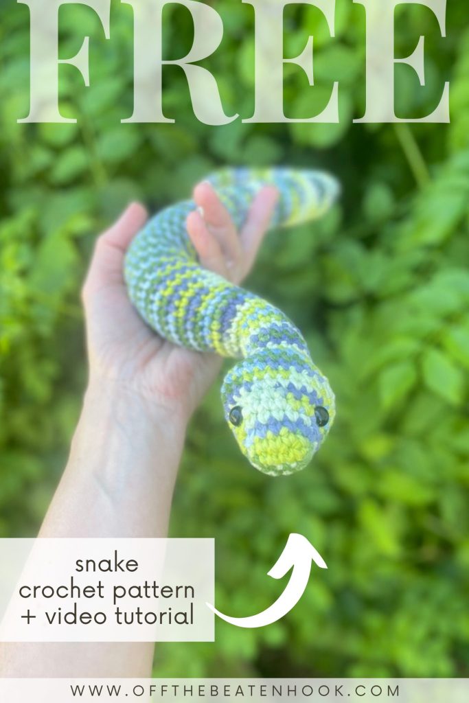 snake crochet pattern pinterest pin
