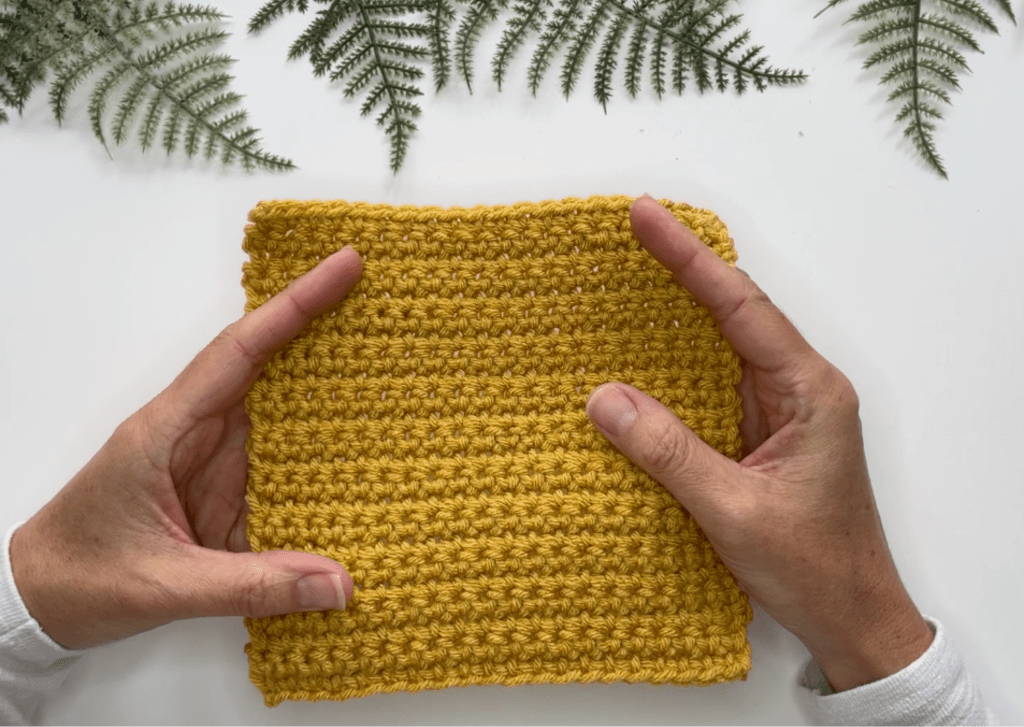 a completed single crochet swatch