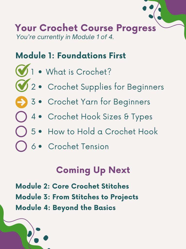 crochet yarn for beginners crochet course progress image