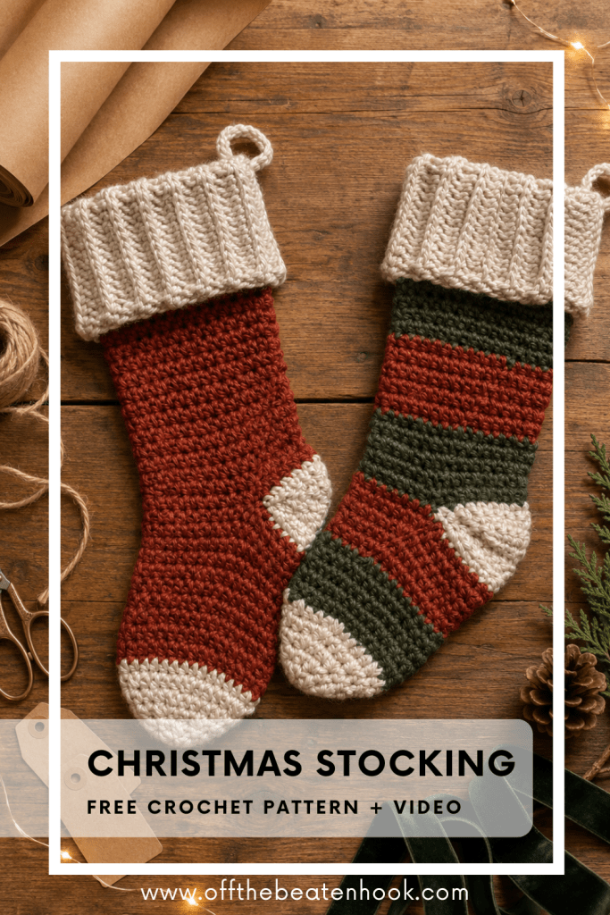 crochet christmas stocking pinterest pin