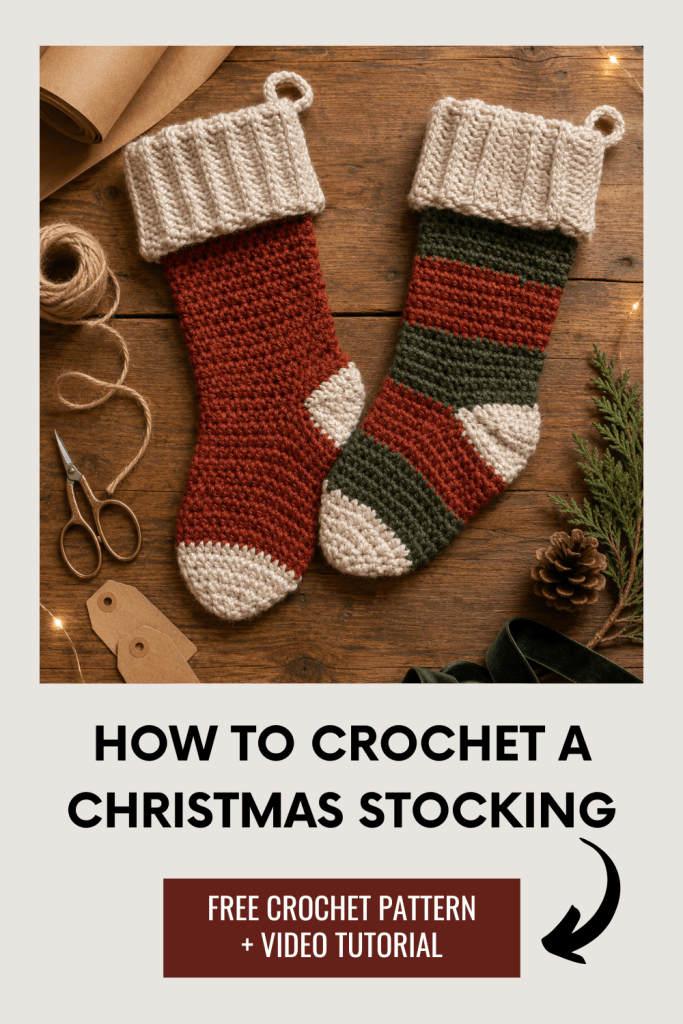 crochet christmas stocking pinterest pin