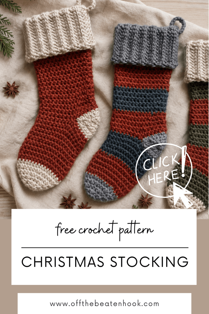 crochet christmas stocking pinterest pin