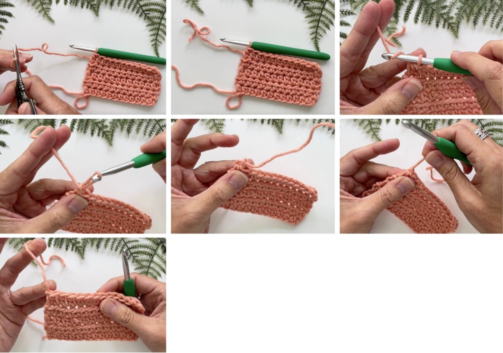 how to fasten off your crochet project step-by-step photos
