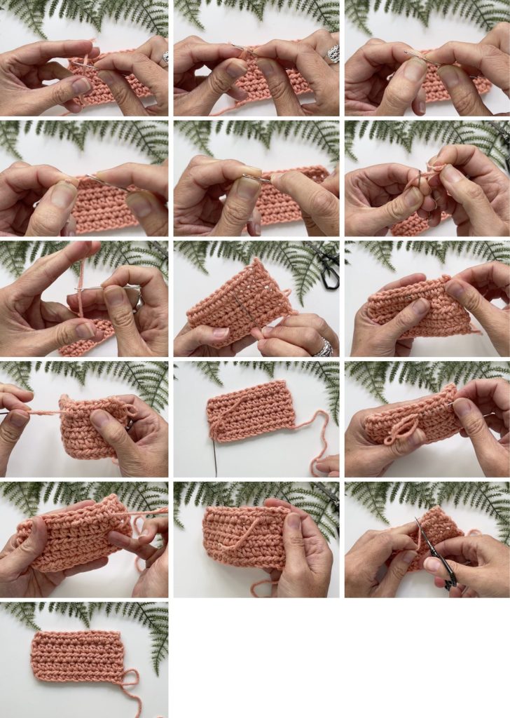 how to weave in ends crochet step by step photos
