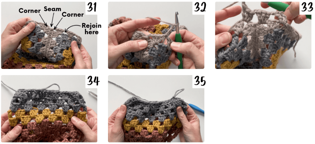 long crochet cardigan pattern - how to make the sleeves step by step